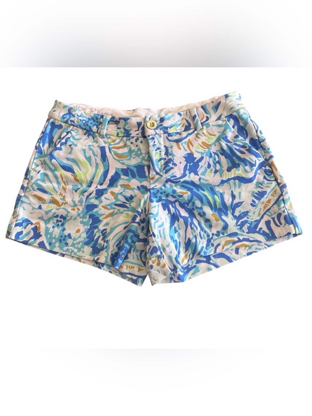 Lilly Pulitzer Callahan Stretch Short Size 6 Blue Floral Coastal Preppy 5"